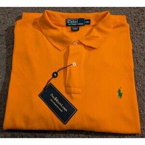 Polo Ralph Lauren 100% Cotton Orange Short Sleeve Polo Shirt Men's 2XL